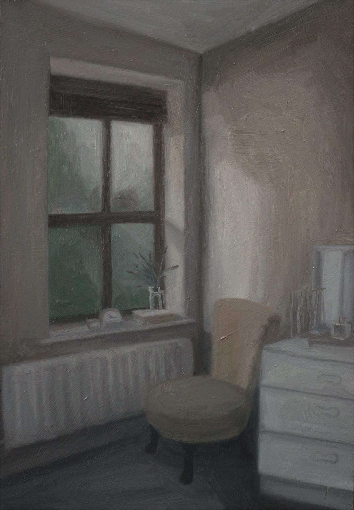 Elena Grace.Cyfarfod a gwahanu 1.2022.Oil on wood panel.29x21cm